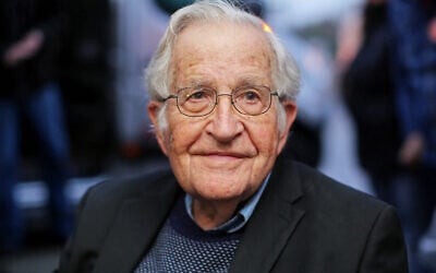 File - US linguist and political activist Noam Chomsky is pictured during a press conference in Curitiba, Brazil, on September 20, 2018. (Heuler Andrey / AFP)