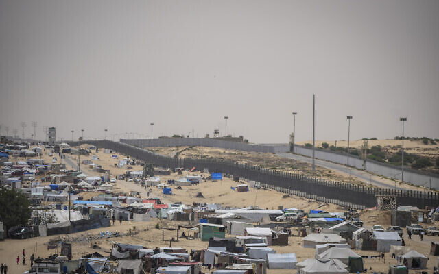 Illustrative: Displaced Palestinians at a makeshift tent camp in Rafah, Gaza on the border with Egypt May 10, 2024. (AP Photo/Abdel Kareem Hana) Illustrative: Displaced Palestinians at a makeshift tent camp in Rafah, Gaza on the border with Egypt May 10, 2024. (AP Photo/Abdel Kareem Hana)