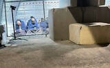 Blindfolded Palestinians captured in the Gaza Strip in a detention facility on the Sde Teiman military base in southern Israel. (Breaking The Silence via AP)