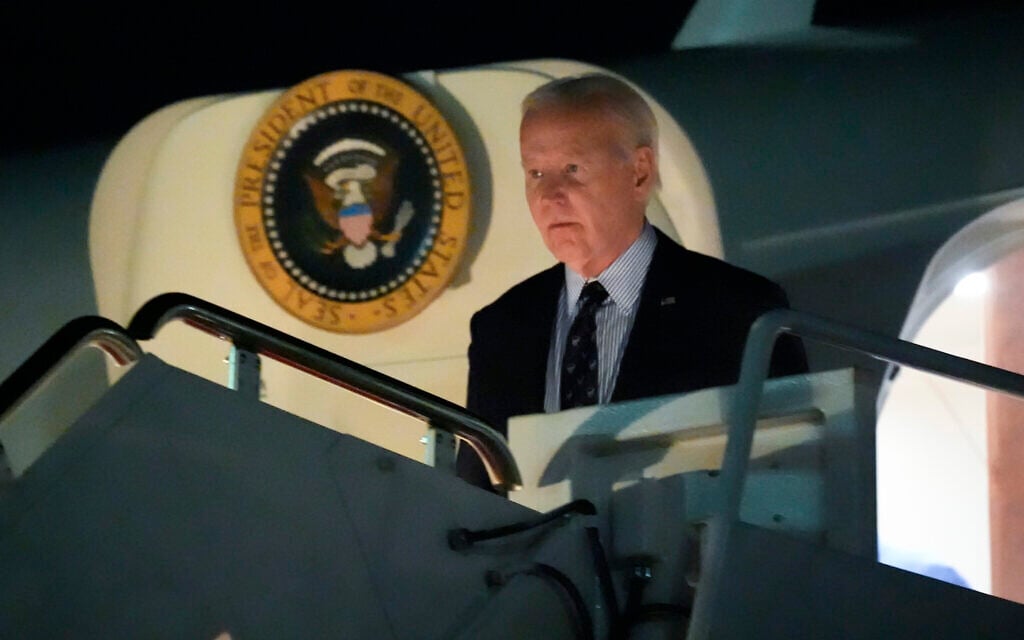 President Joe Biden arrives on Air Force One, Monday, June 3, 2024, at Andrews Air Force Base, Md. (AP/Alex Brandon)