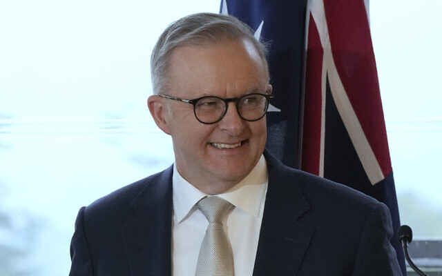 File: Australian Prime Minister Anthony Albanese smiles at the end of a press conference in Sydney, July 4, 2023. (AP Photo/Rick Rycroft)