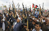 Houthi supporters attend anti-Israel and anti-US protests in Sanaa, Yemen, June 14, 2024. (AP/Osamah Abdulrahman)