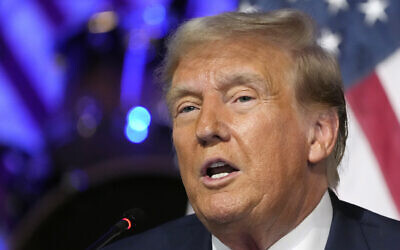Republican presidential candidate Donald Trump speaks at a campaign event, June 15, 2024, in Detroit. (AP Photo/Carlos Osorio)
