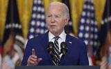 President Joe Biden speaks in the East Room at the White House in Washington, June 4, 2024. (AP/Manuel Balce Ceneta)