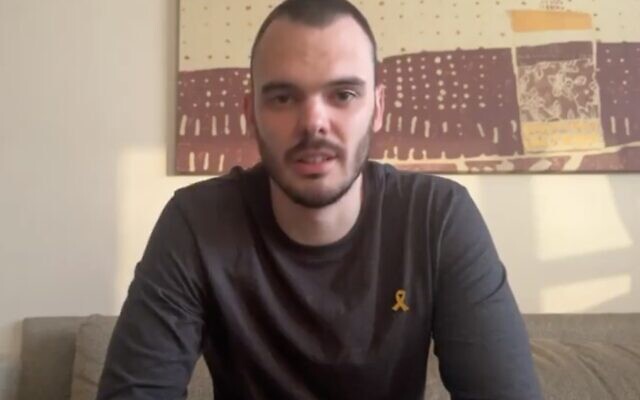 Freed hostage Andrey Kozlov speaks in a video released on June 14, 2024. (Screenshot, used in accordance with Clause 27a of the Copyright Law) Freed hostage Andrey Kozlov speaks in a video released on June 14, 2024. (Screenshot, used in accordance with Clause 27a of the Copyright Law)
