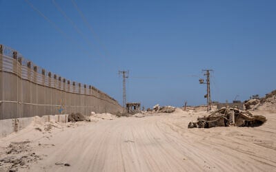 A view of the Philadelphi Corridor, the Egypt-Gaza border area in Rafah, on June 18, 2024. (Emanuel Fabian/Times of Israel)