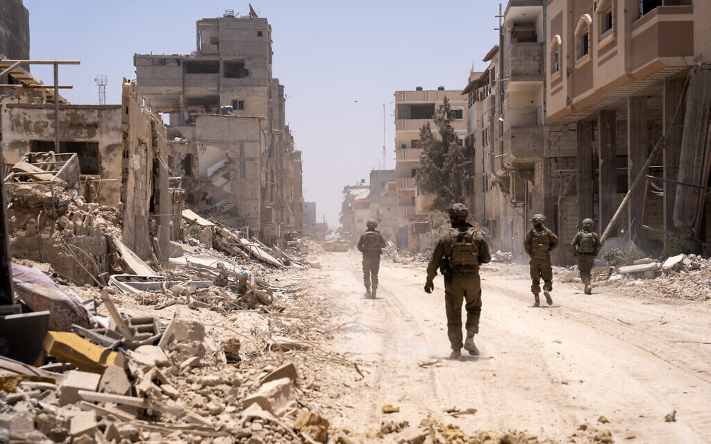 Troops of the IDF's Givati Brigade operate in the Yabna camp of southern Gaza's Rafah, June 18, 2024. (Emanuel Fabian/Times of Israel) Troops of the IDF's Givati Brigade operate in the Yabna camp of southern Gaza's Rafah, June 18, 2024. (Emanuel Fabian/Times of Israel)