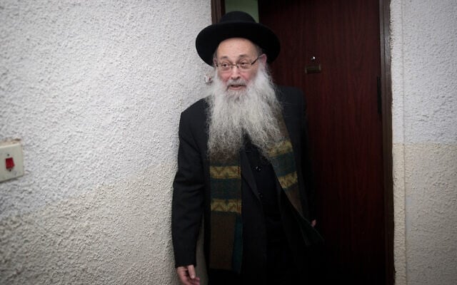 Rabbi Moshe Maya leaves the venue of a meeting of the Shas Torah Sages Council in Jerusalem on February 20, 2019. (Yonatan Sindel/Flash90) Rabbi Moshe Maya leaves the venue of a meeting of the Shas Torah Sages Council in Jerusalem on February 20, 2019. (Yonatan Sindel/Flash90)