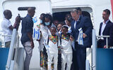 Illustrative: New immigrants from Ethiopia arrive at Ben Gurion Airport near Tel Aviv, June 1, 2022. (Tomer Neuberg/Flash90)