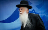 Jerusalem and Heritage Minister Meir Porush at a government conference at the Prime Minister's Office in Jerusalem, June 2024. (Chaim Goldberg/Flash90)