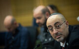 Likud MK Nissim Vaturi attends a meeting at the Knesset in Jerusalem, April 1, 2024. (Yonatan Sindel/Flash90)