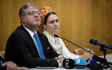 Head of the Otzma Yehudit party and Minister of National Security Itamar Ben Gvir leads a faction meeting at the Knesset, on June 3, 2024. (Chaim Goldberg/Flash90)