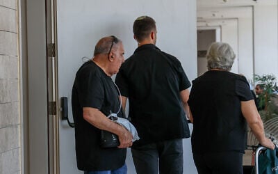 Victor Katan, who shot and killed Ofir Hisdai in July 2019 over a parking lot argument, is seen after a court hearing at the Lod District Court, on June 4, 2024. (Jonathan Shaul/Flash90)
