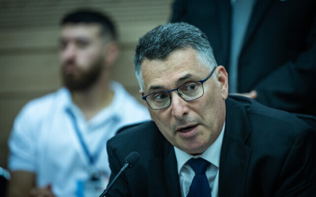 MK Gideon Sa'ar speaks at the Knesset, in Jerusalem on June 18, 2024 (Yonatan Sindel/Flash90)