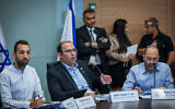 MK Simcha Rotman attends a Constitution, Law and Justice Committee meeting in the Israeli Parliament in Jerusalem, on June 18, 2024. (Yonatan Sindel/Flash90)