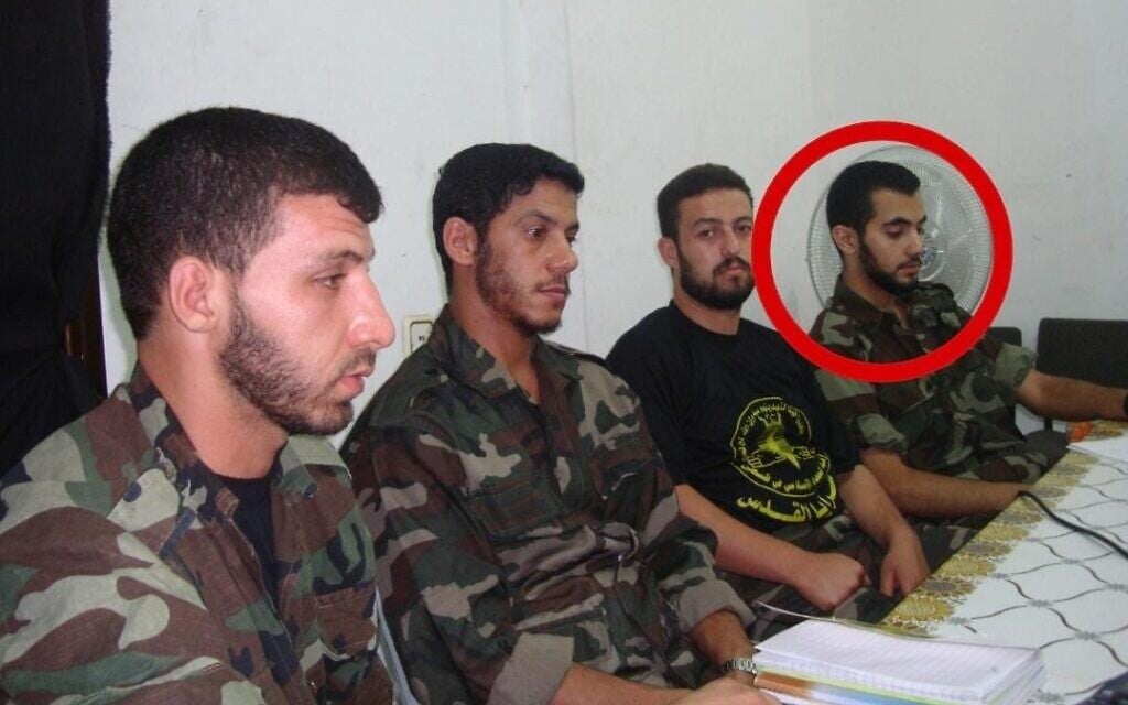 An image released by the IDF on June 26, 2024, showing Doctors Without Borders staffer Fadi al-Wadiya in the uniform of the Palestinian Islamic Jihad terror group. (Israel Defense Forces)