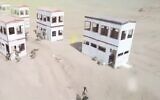 Screen capture from undated video of Houthi forces purportedly training to attack the Israeli city of Dimona, 2024. (X. Used in accordance with Clause 27a of the Copyright Law)