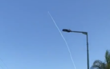 A missile test is seen from the ground in Israel, in a video posted to X on June 24, 2024. (Screen capture: X, used in accordance with Clause 27a of the Copyright Law)