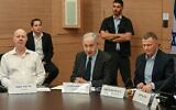 FILE — Prime Minister Benjamin Netanyahu (C) speaks at the Knesset Foreign Affairs and Defense Committee, June 3, 2024. (Maayan Toaf/GPO)