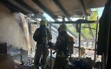 The damage to a home in Yir'on from a Hezbollah anti-tank guided missile, June 10, 2024 (Fire and Rescue Service)