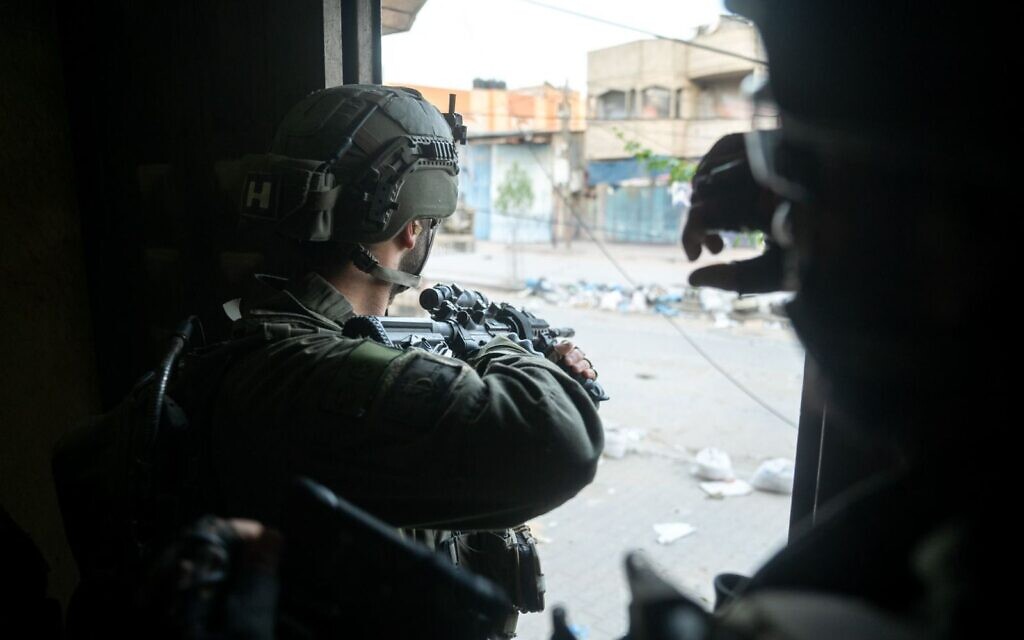 Troops of the 401st Armored Brigade operate in southern Gaza's Rafah, in a handout photo published June 23, 2024. (Israel Defense Forces)
