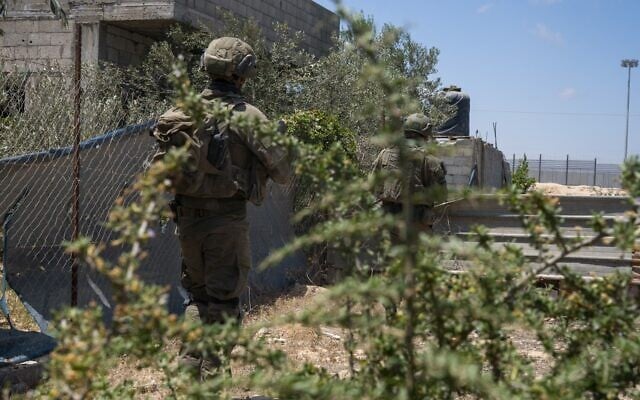 Troops operating in the Gaza Strip in an undated photo released June 10, 2024 (Israel Defense Forces) Troops operating in the Gaza Strip in an undated photo released June 10, 2024 (Israel Defense Forces)