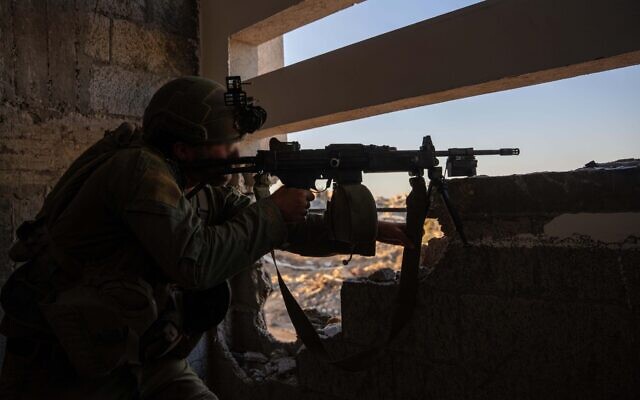 An IDF soldier operates in the Gaza Strip, in an image release on June 22, 2024. (Israel Defense Forces)