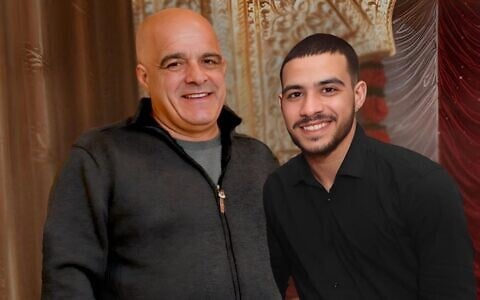 Kobi Shmaya (left) and his son Sgt. Osher Shmaya (Courtesy)