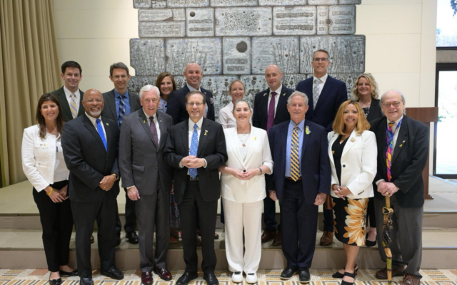 President Isaac Herzog meets with a bipartisan group of US lawmakers, June 19, 2024. (Amos Ben Gershom/GPO) President Isaac Herzog meets with a bipartisan group of US lawmakers, June 19, 2024. (Amos Ben Gershom/GPO)