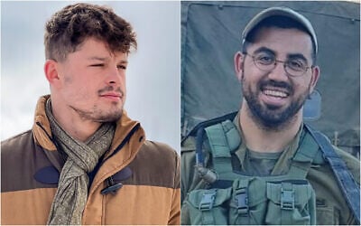 Sgt. First Class (res.) Omer Smadga (left) and Sgt. First Class (res.) Saadia Yaakov Derai, killed in a Hamas mortar attack in central Gaza on June 20, 2024. (Courtesy)