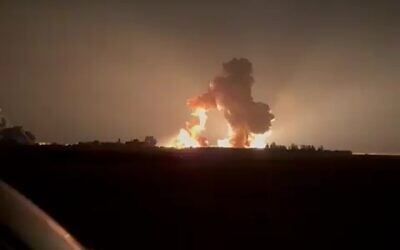 An Israeli airstrike is seen in northeastern Lebanon's Hermel District, early June 11, 2024. (Screenshot: X)