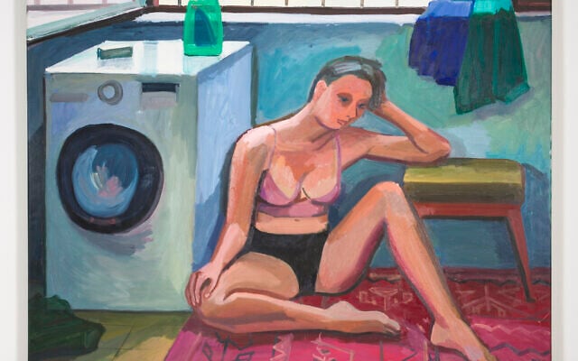 Anna Lukashevsky's 'Nika (A first home at the motherland), 2023,' Oil on canvas
59 x 47.2 in (149.86 x 119.89 cm). at the 'New Barbizon' show at New York's FORMah gallery, showing the work of three Israeli artists through July 20, 2024 (Courtesy)
