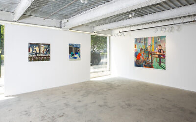 At the 'New Barbizon' show at New York's FORMah gallery, showing the work of three Israeli artists through July 20, 2024 (Courtesy)