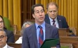 Anthony Housefather, a member of Canada's parliament representing a Montreal riding, speaks out against rising antisemitism in parliament in Ottawa, June 4, 2024. (Office of Anthony Housefather/screen capture via JTA)