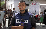 Al Jazeera journalist Ismail Alghoul reports from the Gaza Strip in an undated video that was broadcast during a report on his killing in an Israeli airstrike, July 31, 2024. (Screen capture: Youtube/Al Jazeera, used in accordance with Clause 27a of the Copyright Law)