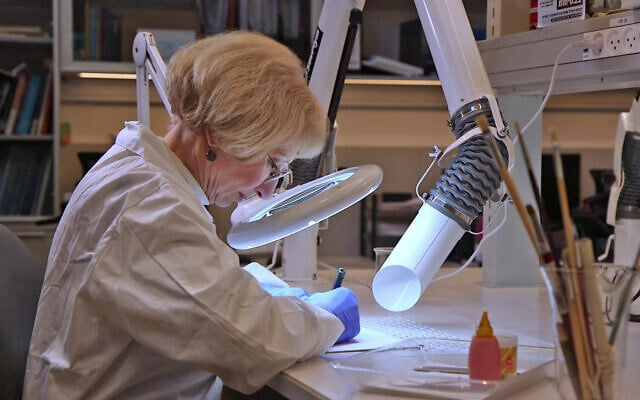 A laboratory at the Jay and Jeanie Schottenstein National Campus for the Archaeology of Israel. (Emil Aladjem/IAA)
