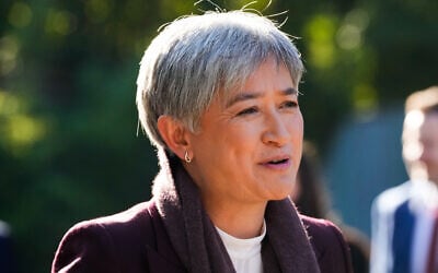 Australia's Foreign Minister Penny Wong in Adelaide on June 16, 2024. (Asanka Ratnayake / POOL / AFP)