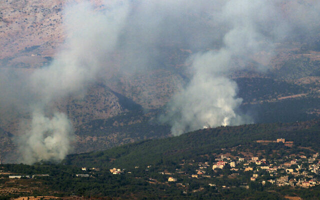 Smoke billows from the site of an Israeli airstrike on the outskirts of the southern Lebanese village of Habbariyeh, near the border with Israel on July 9, 2024. (Rabih Daher/AFP) Smoke billows from the site of an Israeli airstrike on the outskirts of the southern Lebanese village of Habbariyeh, near the border with Israel on July 9, 2024. (Rabih Daher/AFP)