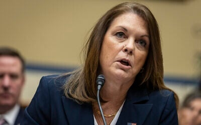 US Secret Service Director Kimberly Cheatle testifies before the House Oversight and Accountability Committee during a hearing in the Rayburn House Office Building on July 22, 2024, in Washington. (Samuel Corum/Getty Images/AFP)