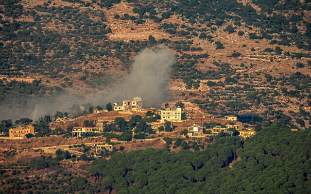 Smoke billows from a site targeted by Israeli shelling in the southern Lebanese border village of Kfarhamam on July 23, 2024. (Rabih DAHER / AFP) Smoke billows from a site targeted by Israeli shelling in the southern Lebanese border village of Kfarhamam on July 23, 2024. (Rabih DAHER / AFP)
