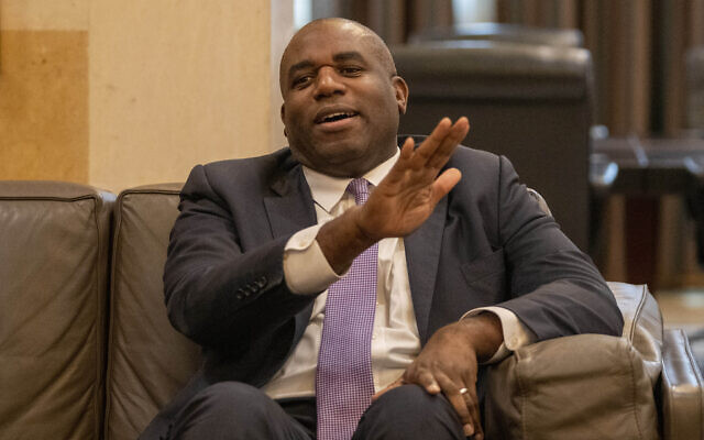 David Lammy, the UK Labour Party's shadow foreign secretary gestures as he meets with Lebanese caretaker Prime Minister Najib Mikati, in Beirut, Lebanon, Friday, Jan. 12, 2024. (AP Photo/Hassan Ammar) David Lammy, the UK Labour Party's shadow foreign secretary gestures as he meets with Lebanese caretaker Prime Minister Najib Mikati, in Beirut, Lebanon, Friday, Jan. 12, 2024. (AP Photo/Hassan Ammar)
