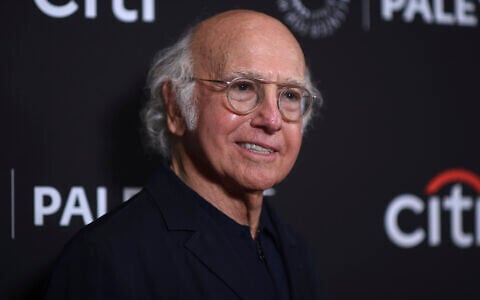 Larry David arrives at a screening of "Curb Your Enthusiasm" during PaleyFest on April 18, 2024, at the Dolby Theatre in Los Angeles. (Richard Shotwell/Invision/AP)