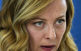 Italian Prime Minister Giorgia Meloni speaks during a final media conference at the G7 in Borgo Egnazia, near Bari in southern Italy,  June 15, 2024. (AP Photo/Domenico Stinellis, File)