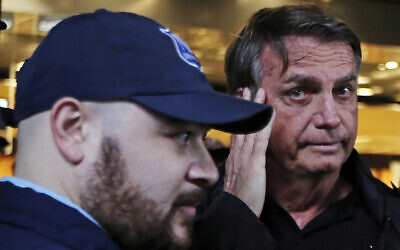 Former Brazilian President Jair Bolsonaro arrives at the international airport in Florianopolis, Santa Catarina state, Brazil, July 5, 2024. (AP/Heuler Andrey)
