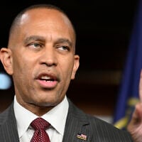 House Minority Leader Rep. Hakeem Jeffries speaks at his weekly press conference on Capitol Hill, July 11, 2024 in Washington. (AP Photo/John McDonnell)
