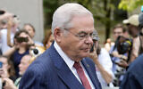 US Senator Bob Menendez, a New Jersey Democrat, leaves federal court in New York on July 16, 2024. (AP Photo/Seth Wenig)