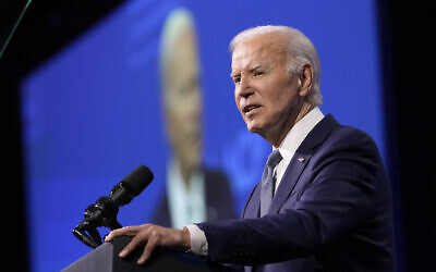 President Joe Biden speaks at the 115th NAACP National Convention in Las Vegas, Tuesday, July 16, 2024. (AP Photo/Susan Walsh)
