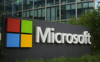 The logo of Microsoft is seen outside it's French headquarters in Issy-les-Moulineaux, outside Paris, Monday May 13, 2024. (AP Photo/Thibault Camus)