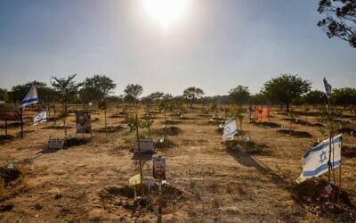 The site of the Re'im music festival massacre, in southern Israel, June 9, 2024. (Chaim Goldberg/Flash90)