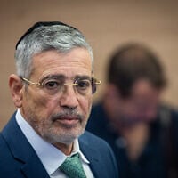 Director-General of the Religious Services Ministry Yehuda Avidan, attends Constitution, Law and Justice Committee meeting in the Israeli Parliament in Jerusalem, on June 18, 2024. (Yonatan Sindel/Flash90)